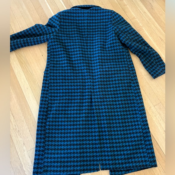 Blue Houndstooth Maxi Coat - Picture 6 of 6